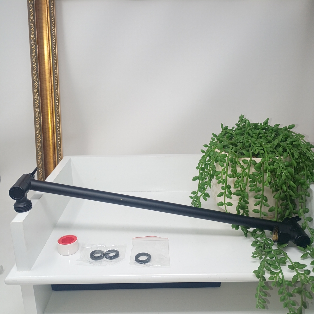 Black Metal Towel Bar Rod - Single Arm